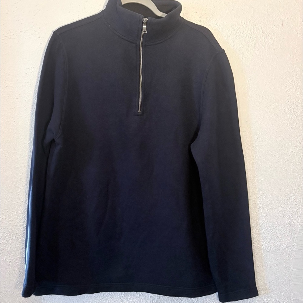Banana Republic 1/4 Zip Up Pullover Cotton Blend Sweater Navy Blue Men’s Size L